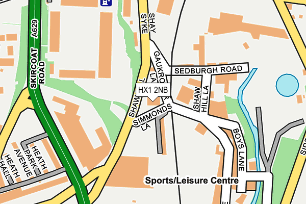 HX1 2NB map - OS OpenMap – Local (Ordnance Survey)