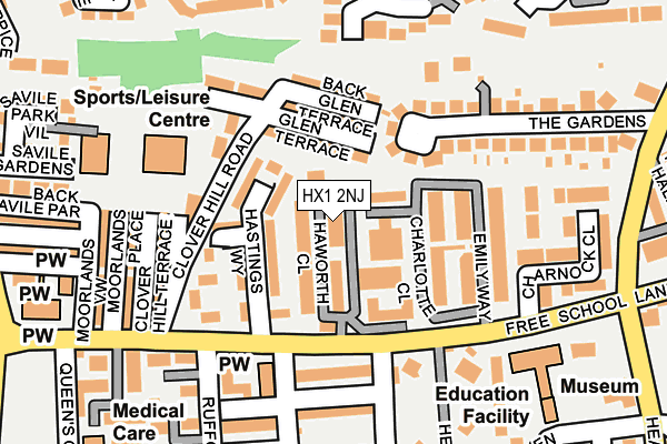 HX1 2NJ map - OS OpenMap – Local (Ordnance Survey)