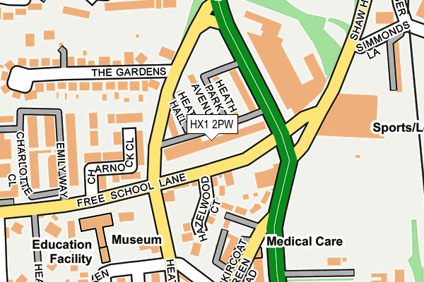 HX1 2PW map - OS OpenMap – Local (Ordnance Survey)