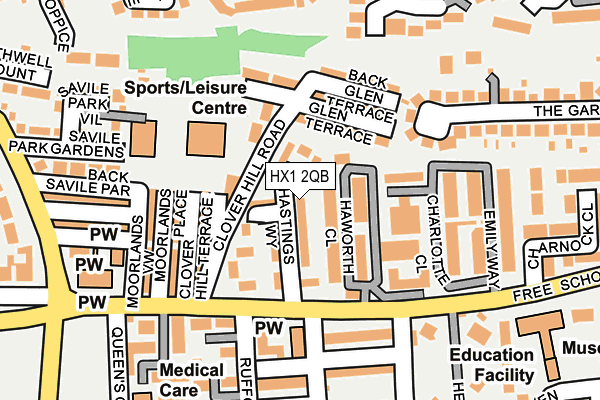 HX1 2QB map - OS OpenMap – Local (Ordnance Survey)