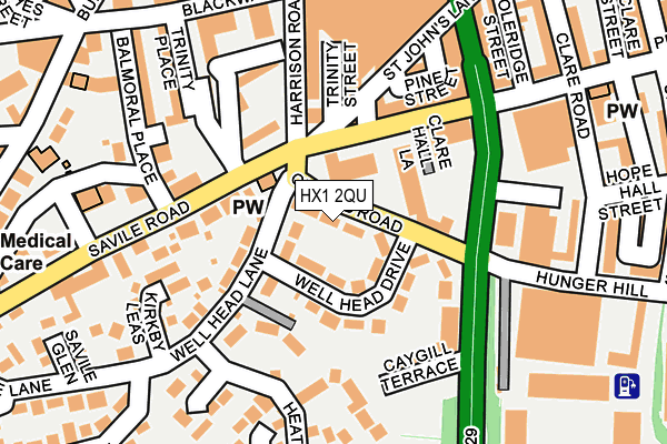 HX1 2QU map - OS OpenMap – Local (Ordnance Survey)