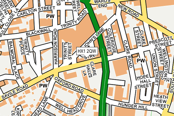 HX1 2QW map - OS OpenMap – Local (Ordnance Survey)