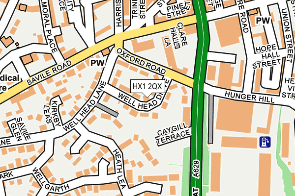 HX1 2QX map - OS OpenMap – Local (Ordnance Survey)