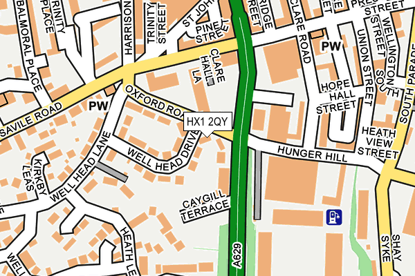 HX1 2QY map - OS OpenMap – Local (Ordnance Survey)