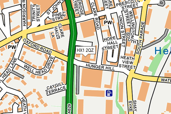 HX1 2QZ map - OS OpenMap – Local (Ordnance Survey)