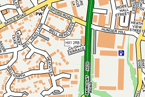 HX1 2RB map - OS OpenMap – Local (Ordnance Survey)