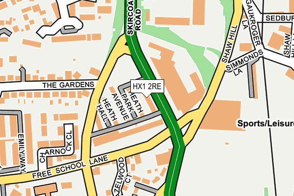 HX1 2RE map - OS OpenMap – Local (Ordnance Survey)