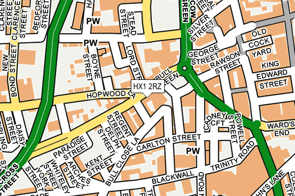 HX1 2RZ map - OS OpenMap – Local (Ordnance Survey)