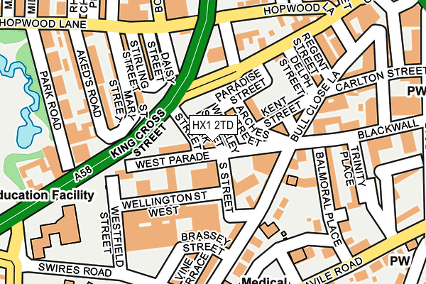 HX1 2TD map - OS OpenMap – Local (Ordnance Survey)