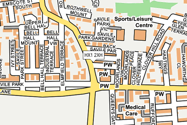 HX1 2XH map - OS OpenMap – Local (Ordnance Survey)