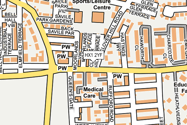 HX1 2YF map - OS OpenMap – Local (Ordnance Survey)