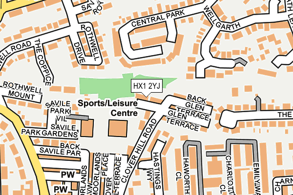 HX1 2YJ map - OS OpenMap – Local (Ordnance Survey)