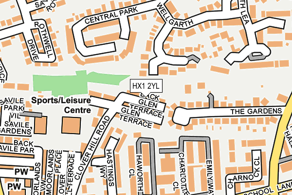 HX1 2YL map - OS OpenMap – Local (Ordnance Survey)