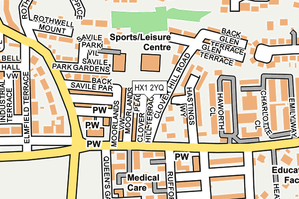 HX1 2YQ map - OS OpenMap – Local (Ordnance Survey)