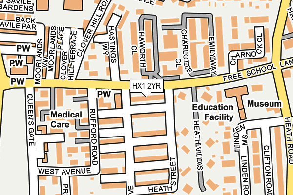 HX1 2YR map - OS OpenMap – Local (Ordnance Survey)