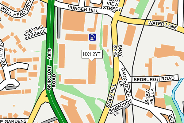 HX1 2YT map - OS OpenMap – Local (Ordnance Survey)