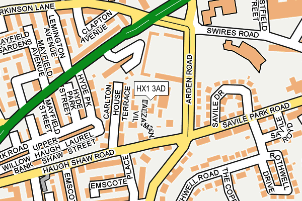 HX1 3AD map - OS OpenMap – Local (Ordnance Survey)
