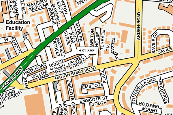 HX1 3AF map - OS OpenMap – Local (Ordnance Survey)