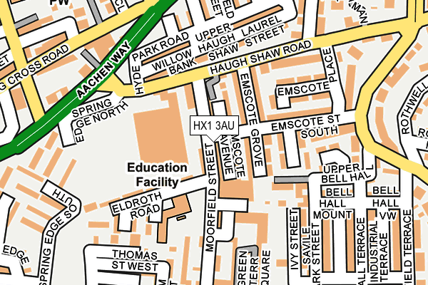 HX1 3AU map - OS OpenMap – Local (Ordnance Survey)