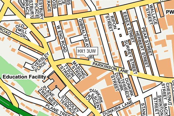 HX1 3UW map - OS OpenMap – Local (Ordnance Survey)