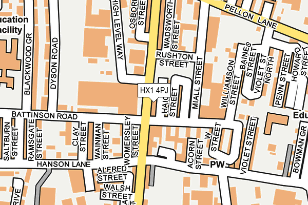 HX1 4PJ map - OS OpenMap – Local (Ordnance Survey)