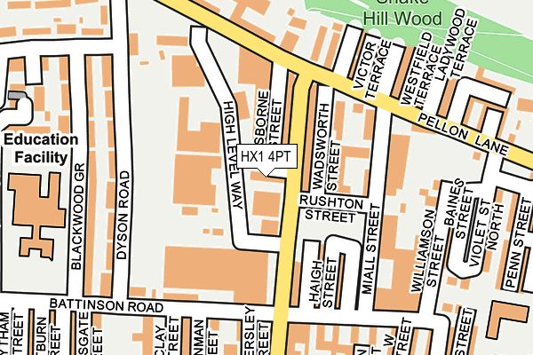 HX1 4PT map - OS OpenMap – Local (Ordnance Survey)