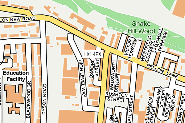 HX1 4PX map - OS OpenMap – Local (Ordnance Survey)