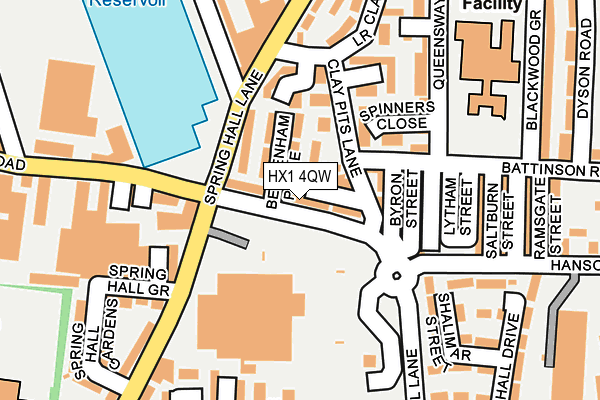 HX1 4QW map - OS OpenMap – Local (Ordnance Survey)