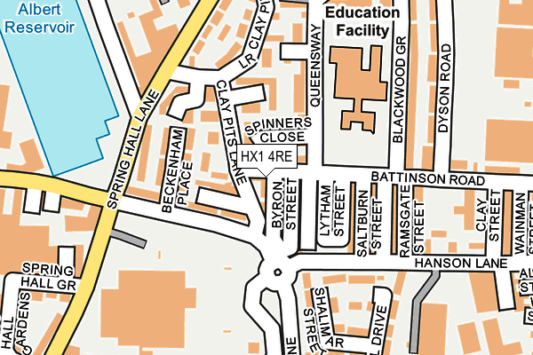 HX1 4RE map - OS OpenMap – Local (Ordnance Survey)