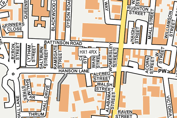 HX1 4RX map - OS OpenMap – Local (Ordnance Survey)