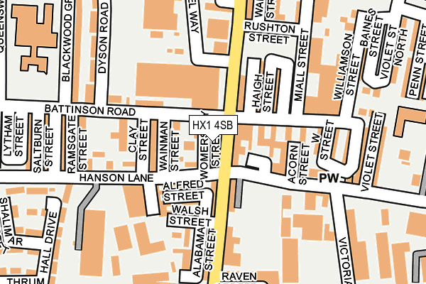HX1 4SB map - OS OpenMap – Local (Ordnance Survey)