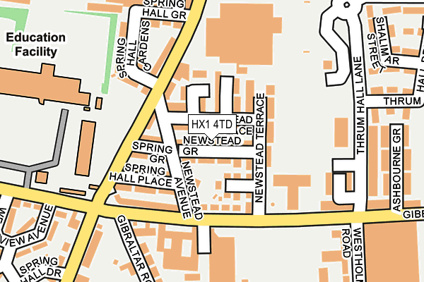 HX1 4TD map - OS OpenMap – Local (Ordnance Survey)
