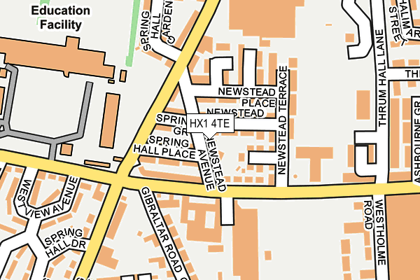 HX1 4TE map - OS OpenMap – Local (Ordnance Survey)