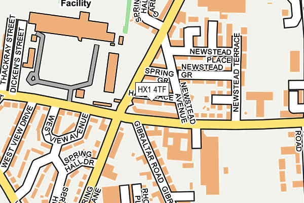 HX1 4TF map - OS OpenMap – Local (Ordnance Survey)