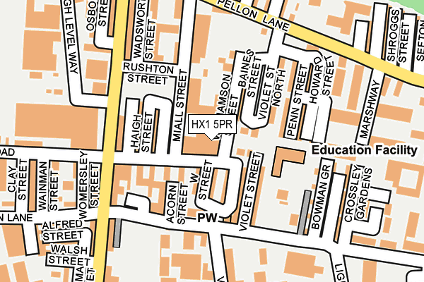 HX1 5PR map - OS OpenMap – Local (Ordnance Survey)