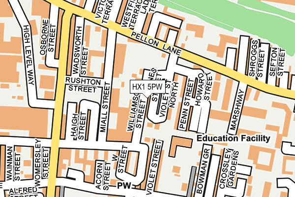 HX1 5PW map - OS OpenMap – Local (Ordnance Survey)