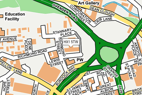HX1 5TW map - OS OpenMap – Local (Ordnance Survey)