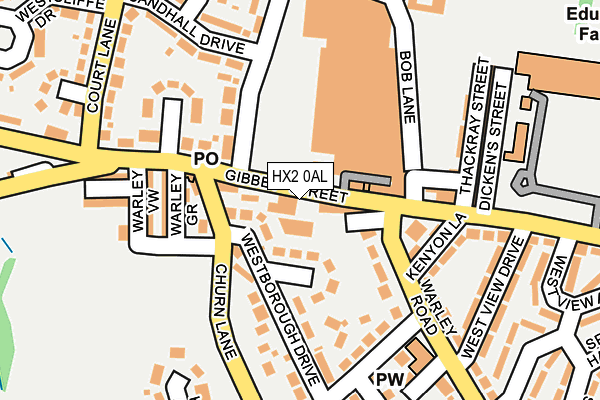 HX2 0AL map - OS OpenMap – Local (Ordnance Survey)