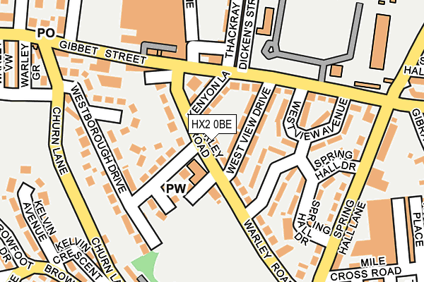 HX2 0BE map - OS OpenMap – Local (Ordnance Survey)