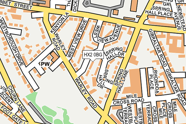 HX2 0BG map - OS OpenMap – Local (Ordnance Survey)