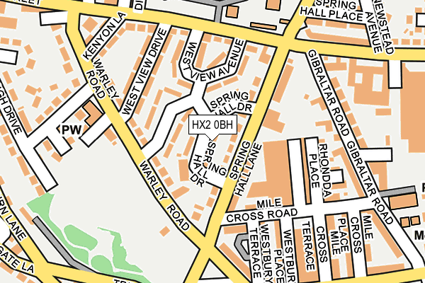 HX2 0BH map - OS OpenMap – Local (Ordnance Survey)