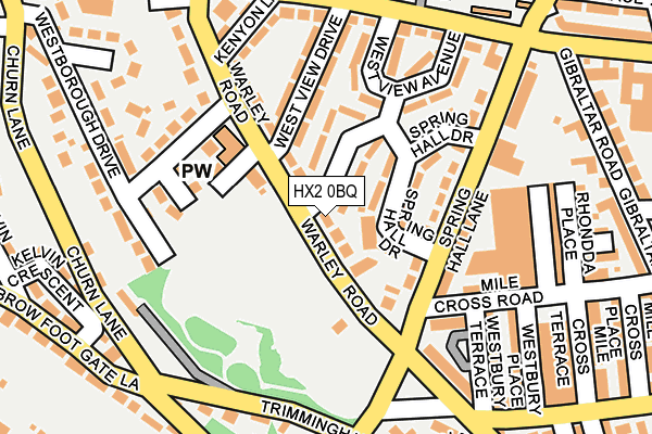 HX2 0BQ map - OS OpenMap – Local (Ordnance Survey)