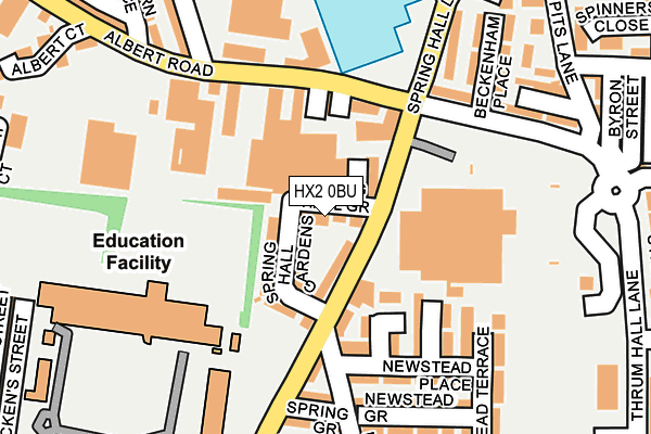 HX2 0BU map - OS OpenMap – Local (Ordnance Survey)