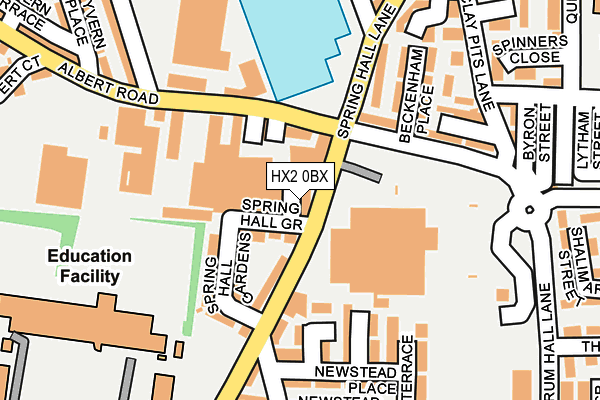HX2 0BX map - OS OpenMap – Local (Ordnance Survey)
