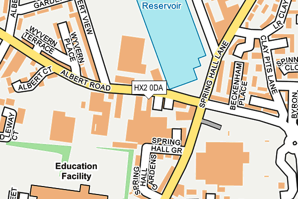 HX2 0DA map - OS OpenMap – Local (Ordnance Survey)