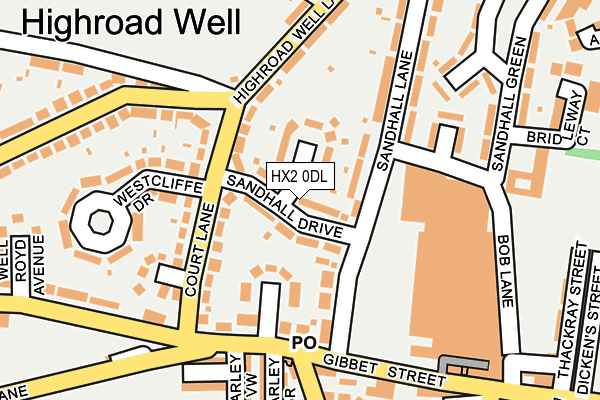 HX2 0DL map - OS OpenMap – Local (Ordnance Survey)