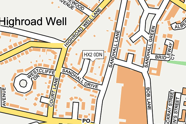 HX2 0DN map - OS OpenMap – Local (Ordnance Survey)