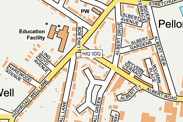 HX2 0DQ map - OS OpenMap – Local (Ordnance Survey)