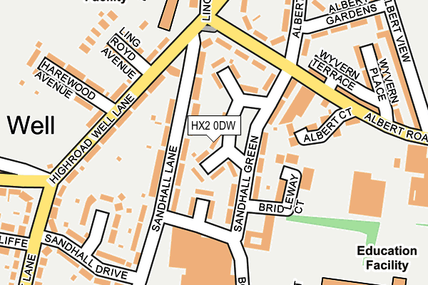HX2 0DW map - OS OpenMap – Local (Ordnance Survey)