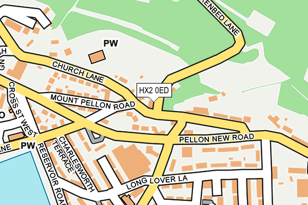 HX2 0ED map - OS OpenMap – Local (Ordnance Survey)